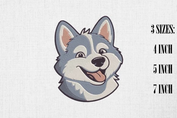 Cute Husky Dog Embroidery Design Review for Business Use