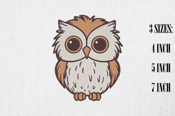 Cute Kawaii Owl Embroidery Design for Premium Sweatshirts