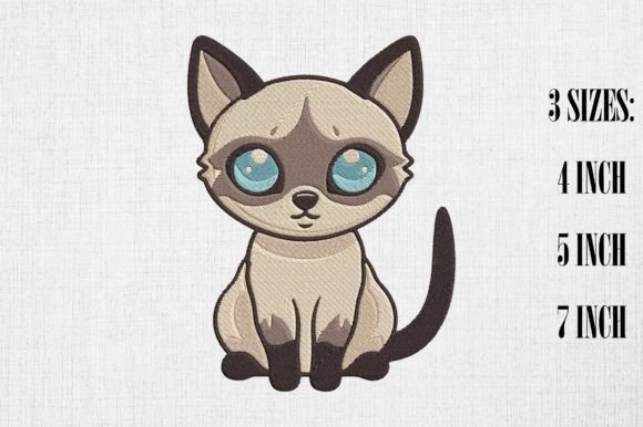 Cute Kawaii Siamese Cat Embroidery Review for Craft Fairs