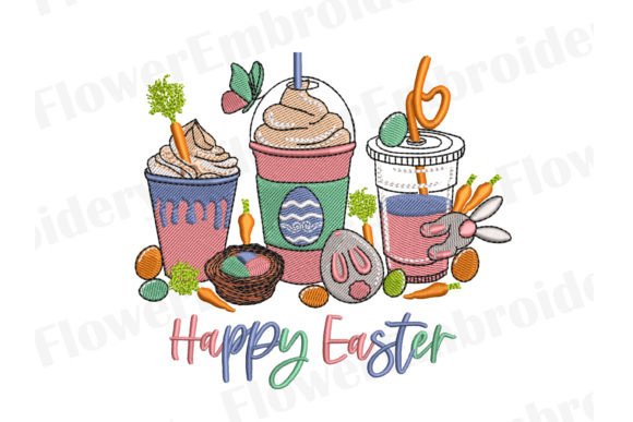 Easter Coffee Cups Machine Embroidery Review
