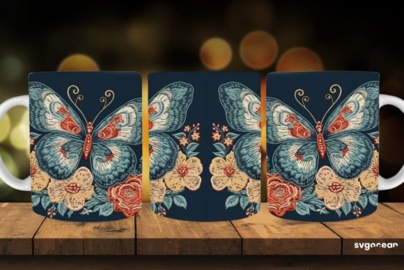 Embroidery Butterfly Mug Sublimation Design Review