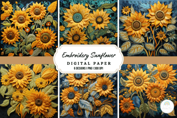Embroidery Sunflower Background Review for Personalized Gifts