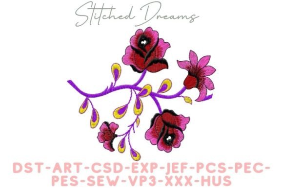 Flowers Embroidery Patterns for Boutique Sweatshirts