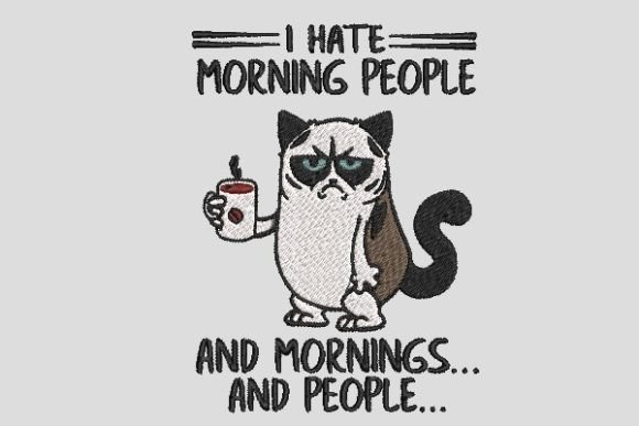 Grumpy Cat Hates Morning Embroidery File Review