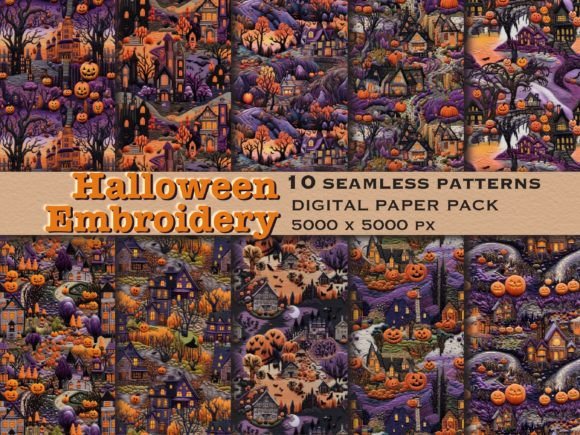 Halloween Embroidery Seamless Pattern Review for Craft Fair Success