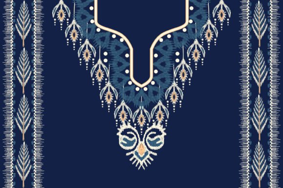 Ikat Floral Neckline Embroidery Review for Personalized Gift Products