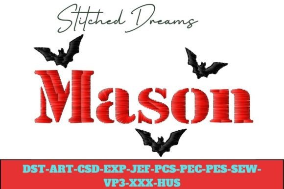 Mason Embroidery Design: A Playful, Detailed Halloween Addition